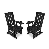 Innovaze Wooden Patio Glider for One Person with Cup Holder, Heavy Duty 600 lbs, Deep Brown