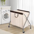 thumbnail image 2 of STORAGEIDEAS Laundry Sorter, Heavy Duty Rolling Laundry Hamper Cart, Laundry Basket Organizer With Wheels and Removable Bags, Laundry Room Organization For Dirty Clothes Storage, 3 Section, 2 of 7