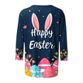 thumbnail image 5 of CAIXIA Easter Day Shirt Women 3/4 Sleeve Cute Rabbit Graphic Tees Crewneck T Shirts for Women Trendy Easter Gifts Summer Tunic Tops, 5 of 5