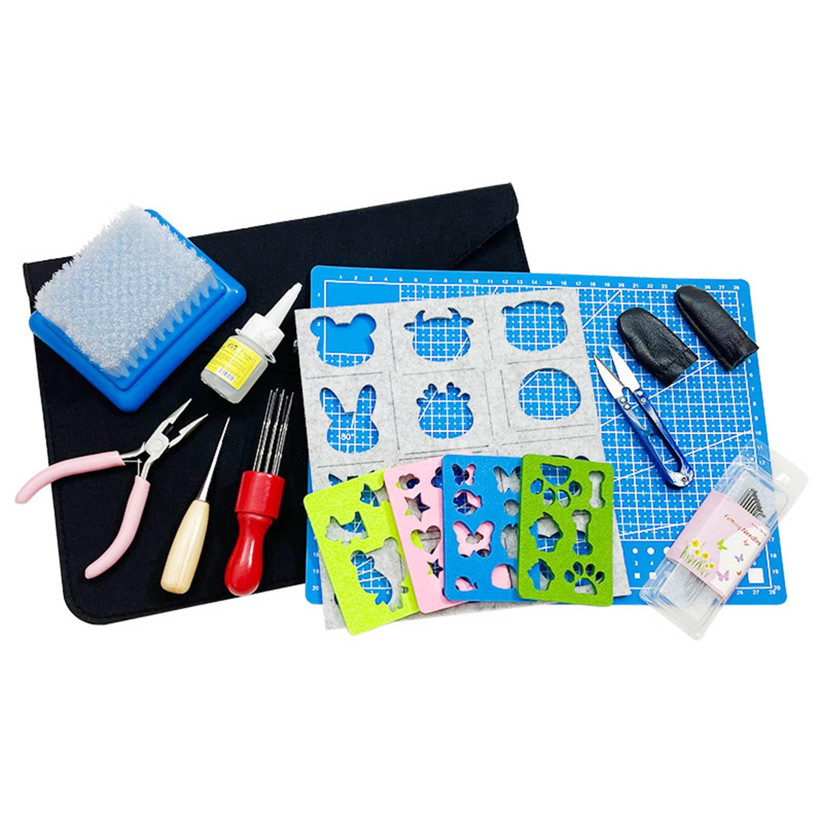 Wxqbjtam Needle Felting Starter Kit with Felt Bag Craft Gift DIY for Crafters
