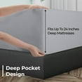 thumbnail image 4 of Royale Linens Extra Deep Pocket Queen Fitted Sheet Only - Soft Silver Queen Size Fitted Sheet Deep Pocket - Fits 18 inch to 24 inch Thick Mattress - Fitted Sheet Only - Elastic Sheet (Queen, Silver), 4 of 9