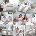 thumbnail image 5 of 3 Piece White Boho Duvet Cover Set Twin Size,Microfiber Comforter/Quilt Cover with Corner Ties and 2 Pillowcases,Farmhouse Simple Abstract Striped Geometric All Season Bedding with Zipper Closure, 5 of 8
