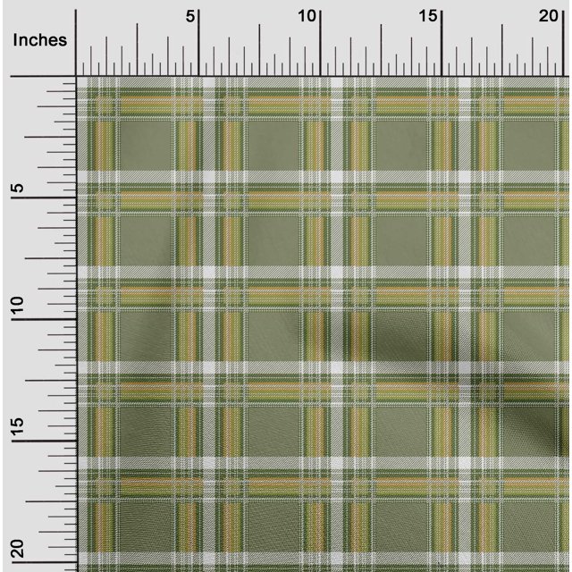 oneOone Tissu Polyester Lycra à Carreaux Tartan au Mètre 56 Pouces de Large