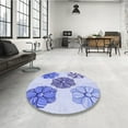 thumbnail image 3 of Ahgly Company Indoor Round Patterned Heavenly Blue Area Rugs, 3' Round, 3 of 6