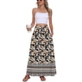 thumbnail image 4 of Asklazy Womens Boho Long Maxi Skirt A-Line Long Skirt with Pockets Elastic High Waist(S-2XL), 4 of 10