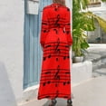 thumbnail image 3 of Notas musicales Vestido largo ropa mujer verano 2024 vestido de invitada de boda 2024 vestido de manga larga, 3 of 5