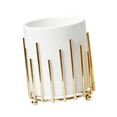 thumbnail image 1 of Soporte para bolígrafos de escritorio de cerámica, soporte para lápices, organizador de escritorio, soporte para brochas de maquillaje (blanco) Dorado Sunnimix Organizador de escritorio, 1 of 8