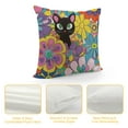 thumbnail image 4 of HENGT Groovy Flowers Throw Pillow Cover,Colorful Flowers Rainbow Geometric Wave Stripes Cushion Cover for Camper Office,Retro Garden Botanical Blossom Pillowcase Outdoor Pillow Cover Single, 4 of 5