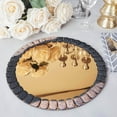 thumbnail image 6 of Efavormart 2 Pack | 13"  Mirror Glass Charger Plates with Glitter Jeweled Rim for Catering Events, Wedding Party Restaurant Dinner Parties - Gold, 6 of 10