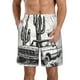 thumbnail image 1 of Balery Vintage Cactus Pickup Traje de Baño Estilo Hawaiano para Hombre, Shorts de Secado Rápido con Bolsillos-Medium, 1 of 6
