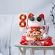 thumbnail image 5 of Gato de la suerte de cerámica con brazo que agita, gato de la riqueza, porcelana decorada con gran detalle. Gafas de sol de moneda, 5 of 9