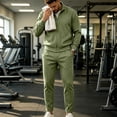 thumbnail image 4 of LYSMORA 2026 Men's Waffle Knit Zip Jacket Cuffed Pants Tracksuit, Stand Collar Loose Fit Casual Daily Outfit Set, 4 of 6