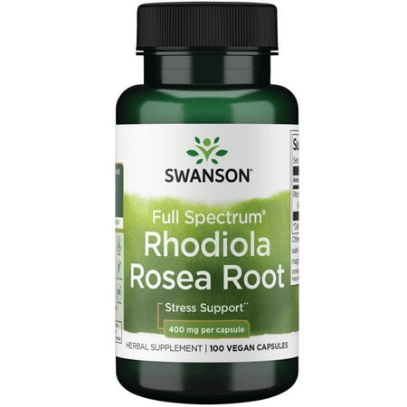 Swanson Full Spectrum Rhodiola Rosea Root, Helps Maintain Healthy Energy & Stress Levels, 400 mg (100 Capsules)