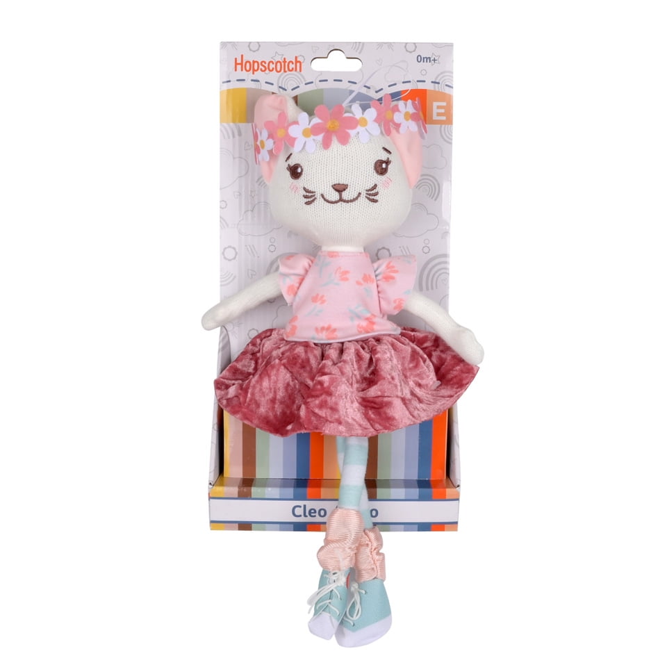 Hopscotch Lane 13-inch Soft Bodied Floppy Doll - Cleo, Brown-Eyed Doll, Children Ages 0+ Months
