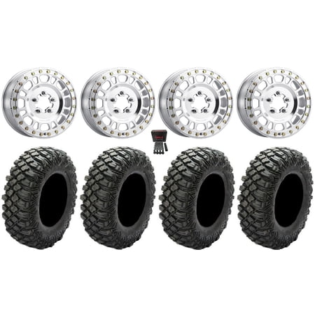 Method 412 15×6 Wheels Raw (5+1) 35 Crawler XG Tires Polaris RZR Turbo R & Pro R Ranger 1500 Xpedition