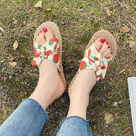 

Women Open Toe Slippers Shoes Comfy Sandals Casual Comfortable Beach Sandals