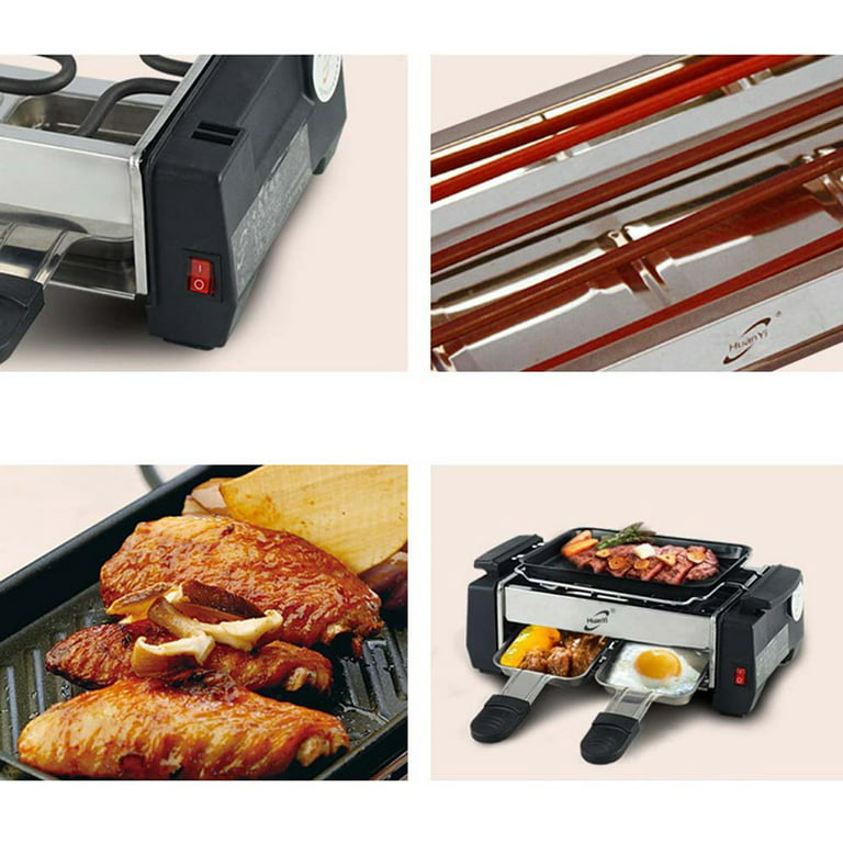 220V Electric BBQ Grill Smokeless Electric Griddle Mini Raclette
