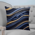 thumbnail image 4 of Navy Blue Golden Marble 18x18 Pillow Covers Set of 2, Modern Abstract Marble Flow Throw Pillow Covers Decorative Couch Cushion Case, Microfiber Square Pillowcases for Bedroom Car Living Room, 4 of 7