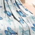 thumbnail image 3 of Blue Butterfly Pattern Blanket,Comfortable Soft Flannel Throw Blanket,All Season,Warm Lightweight Blankets for Sofa Bed Couch Living Room Chair,30"x40", 3 of 4