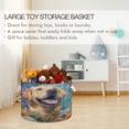 thumbnail image 5 of WOBOGO Happy Dog Toy Storage Basket 20×14in Canvas Laundry Hamper for Living Room Kids Room Bathroom Organizer, 5 of 6