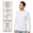 thumbnail image 7 of M&O Men’s Gold Soft Touch Long Sleeve T-Shirt 100% Preshrunk Cotton Standard Fit Casual Tee (White, M), 7 of 7