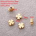 thumbnail image 1 of Cuentas de trébol de la suerte de acero inoxidable, 5 piezas, forma de corazón, estrella, amor, cuentas sueltas chapadas en oro, hallazgos para hacer joyas DIY, 1 of 4