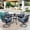Black & Blue, variant on SUMMIT LIVING 5-Piece Outdoor Patio Dining Set with 4 Cushioned Swivel Chairs & Round Table with Umbrella Hole, Black & Blue