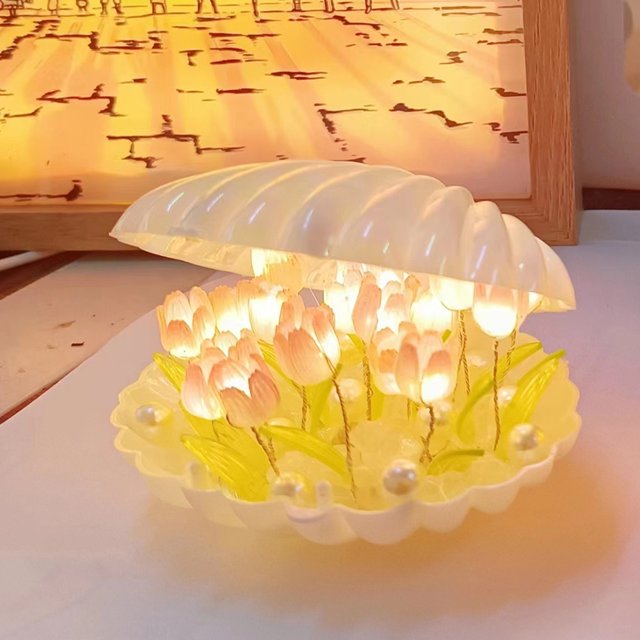 Peggybyg Nightstand Lamps Atmosphere Lights Simulation Tulip Light DIY Night Light Gift