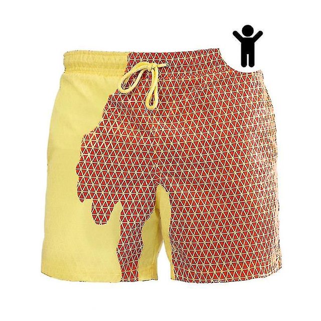 Magical Change Color Beach Shorts Child Swimming Trunks Swimwear Quick Dry Bathing For Boy