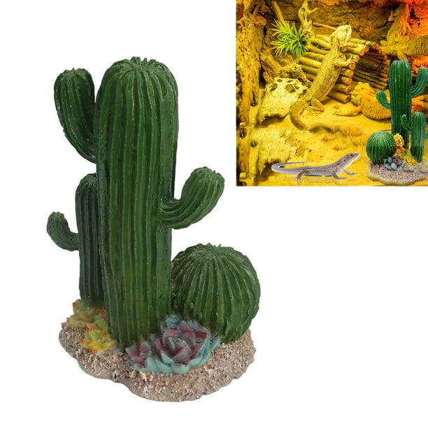 Decorációnica del desierto de cactus, Acuarium cactus decoración de resina forma real para péces