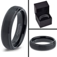 thumbnail image 5 of Charming Jewelers Tungsten Wedding Band Ring 6mm for Men Women Comfort Fit Black Beveled Edge Brushed Lifetime Guarantee, 5 of 5