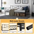 thumbnail image 5 of Metal Daybed Twin Bed Frame Stable Steel Slats Sofa Bed-Black, 5 of 10