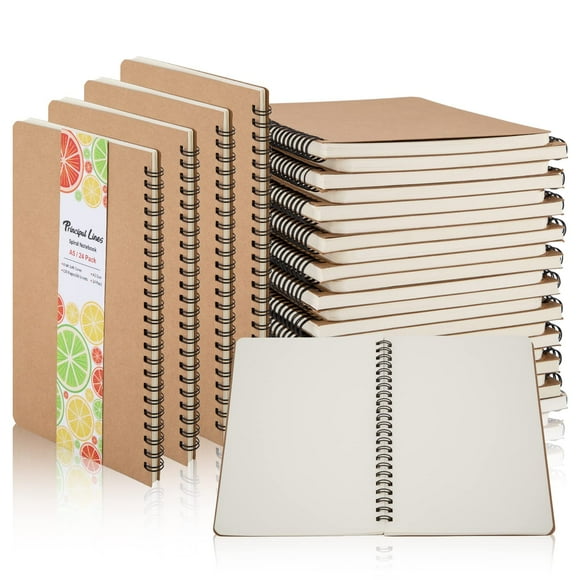Paquete de 24 Cuadernos Espirales Principal Lines A5 Libro de Dibujo en Blanco