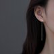 thumbnail image 3 of Pendientes de plata de ley con agujeros para las orejas y temperamento femenino, aretes pequeños y largos, aretes con diseño de temperamento de hada en plata de ley, 3 of 6