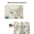 thumbnail image 6 of Teal Tulip Butterfly Living Room Curtains 2 Panel, Turquoise Floral Farmhouse Beige Cafe Window Treatment, Farmhouse Bedroom Bathroom Kitchen Curtains Drapes 104"x45", 6 of 6