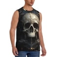 thumbnail image 2 of Uemuo Gold Pattern Skull Pattern Men's Sleeveless T-Shirt,Muscle Athletic Tank Top, Moisture-wicking Quick-dry Breathable Classic Tee Top for Gym Run Outdoor Sports-Large, 2 of 8