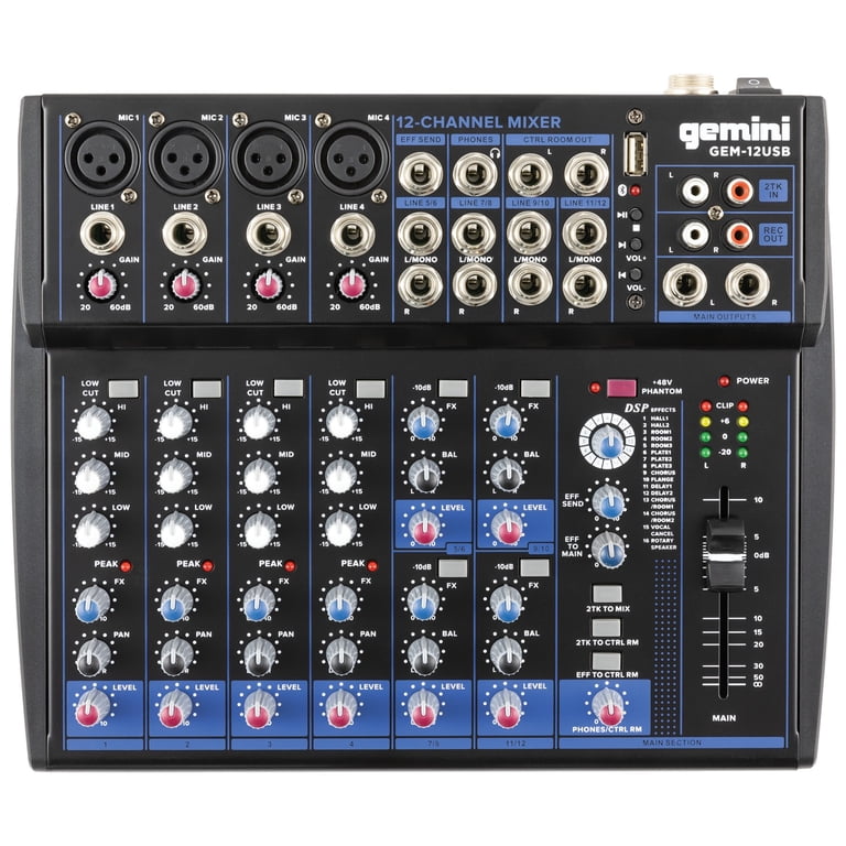 Gemini deck 6種セット Gemini GEM-12USB Compact 12-Channel Bluetooth Mixer & DJX-500 Over