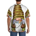 thumbnail image 3 of Rateoe Fishing Gnome Fisherman Pattern Men's Short Sleeve Classic Shirt, Casual Short-Sleeved Shirt, Lightweight Summer Shirt, Cuban Collar Shirt,Button-Front Shirt-Medium, 3 of 5