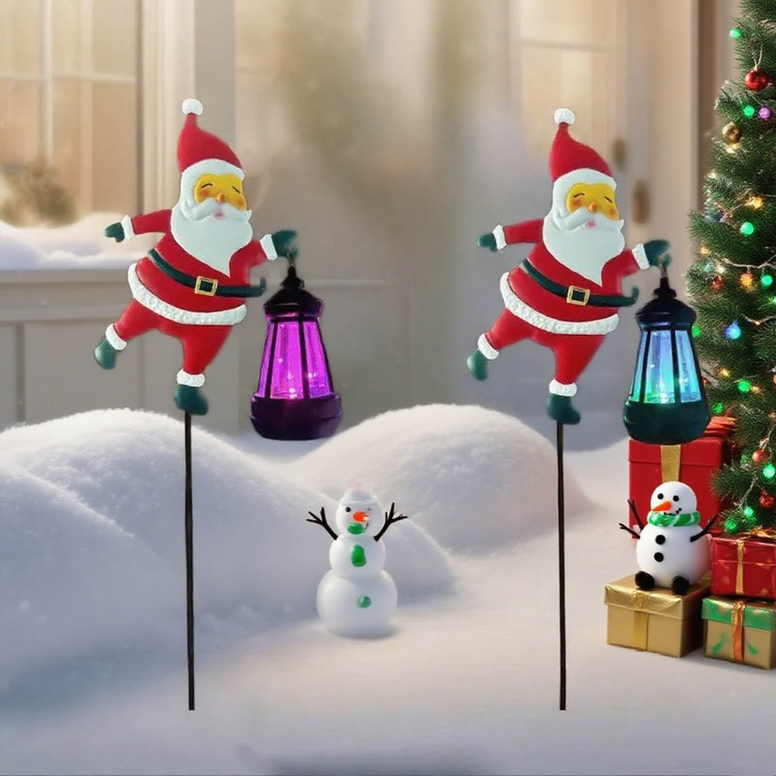 Christmas Kettle Lights,Solar Santa Claus Watering Can Lights Vintage,Garden Lawn Decorative Lights,Solar Watering Can Lights Outdoor, Waterproof Garden Decor,Warm