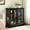 Black, variant on Noble House Belmere LED Curio Display Cabinet, 2-Door Antique Glass Bookcase with Adjustable Shelves, Dark Oak