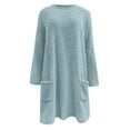 thumbnail image 3 of Gkeoshab Sweater Dress Women's Oversized Sweaters 2025 Fall Outfits Trendy Crewneck Knit Fashion Pullover Tops Sky Blue M, 3 of 6