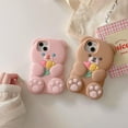 thumbnail image 6 of Case for iPhone X/XS Case Funny Phone Case Cute iPhone Case Flower Teddy Bear Kawaii Creative Soft Rubber Bumper Shockproof Cover Protective Case Cover for Women Girls Brown, 6 of 14