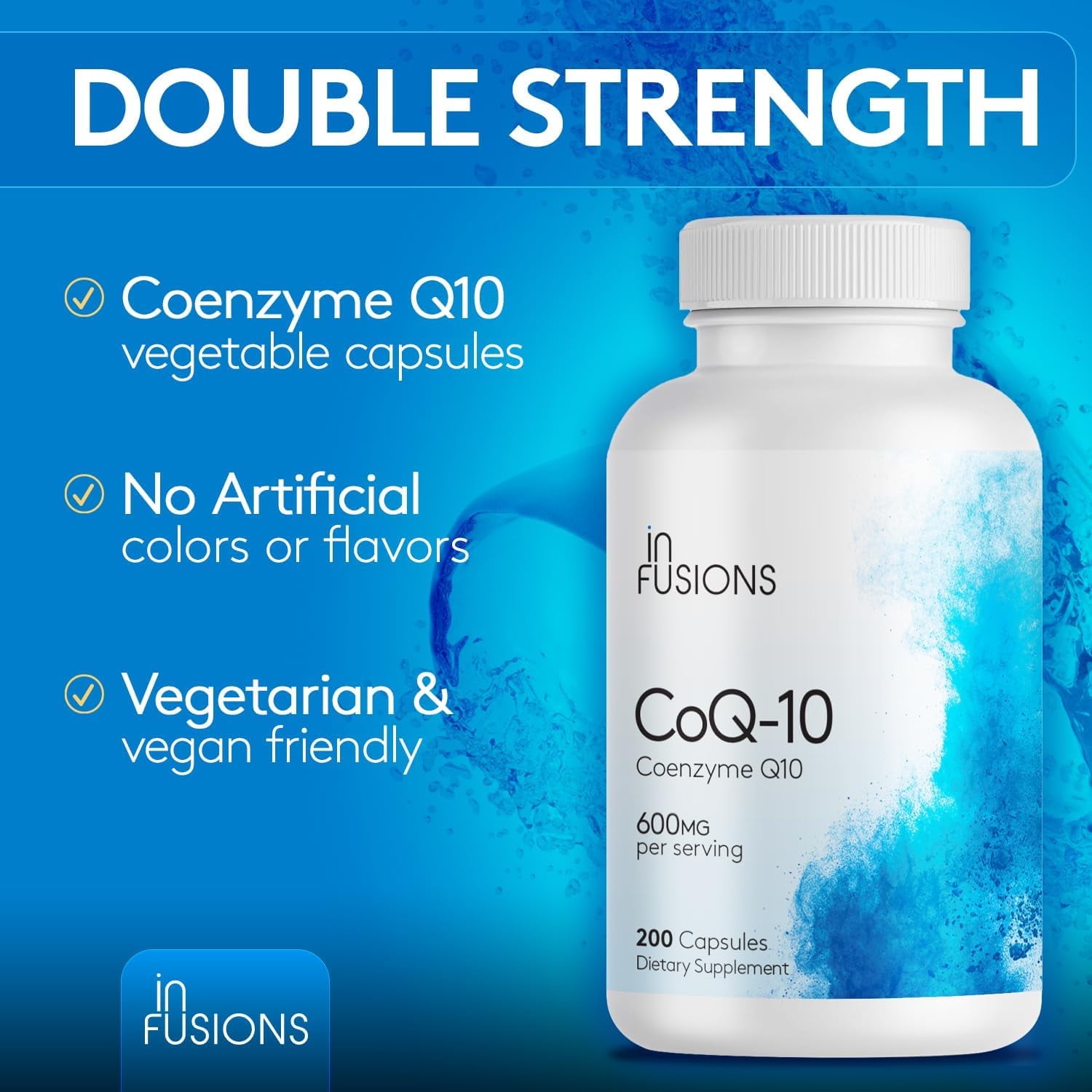 Maximum Strength Pure CoQ10 600mg 400 Capsules High Absorption Gluten Free Non-GMO - 2 Pack