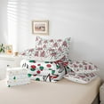 thumbnail image 5 of Feelyou Cartoon Christmas Tree Bedding Comforter Set 7pcs, Green Red Dots King Bedding Sets, Happy Holiday Reversible Bed Sheets, Breathable Home Decor, 5 of 7
