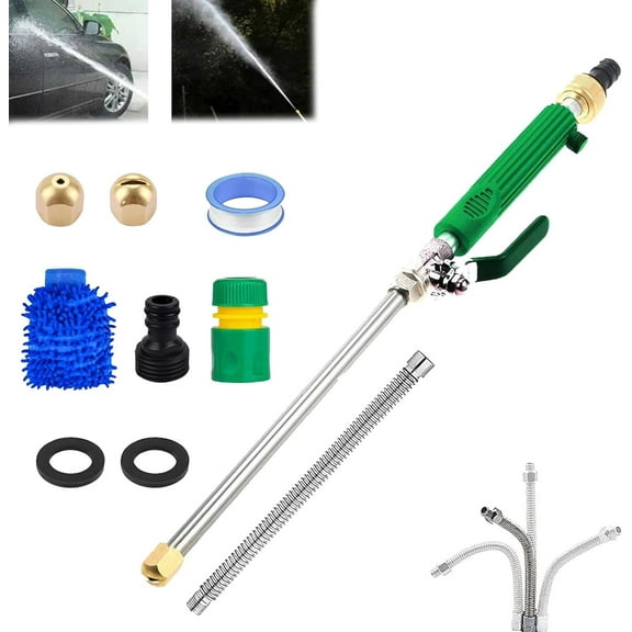 Jethose Pressure Washer, 2-in-1 High Pressure Power Washer for House, 2025 Upgraded Jet Nozzle for Garden Hose Power Washer Wand with 2 Different Tips, Quick Connectors and Gloves, 18 Inch