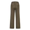 thumbnail image 4 of Pants for Men Relaxed Fit Cotton Linen Trousers Mens Oversized Summer Beach Pants Casual Straight Loose Fit Pockets Brown 2XL, 4 of 5