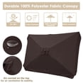 thumbnail image 3 of Yescom 10x6.5ft (2x3m) Rectangle Aluminum Outdoor Patio Umbrella with Valance Sunshade Crank Tilt Garden Dark Coffee, 3 of 9