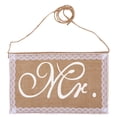 thumbnail image 1 of MasteelfCA 2Pcs Mr Mrs Chair Banners Set Burlap Chair Signs with Lace Wedding Photo Props, 1 of 8