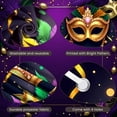 thumbnail image 4 of Green Crocodile Mardi Gras Banner Purple Feather Carnival Display Gold Crown Masquerade Mask Festive Backdrop for Mardi Gras Celebration Carnival Parade Festive Party, 4 of 9