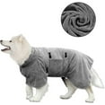 thumbnail image 1 of Gray Microfiber Super Absorbent Dog Bath Robe, Quick Dry Dog Bath Towel, Bathrobe for Medium/Large Dog (M), 1 of 5